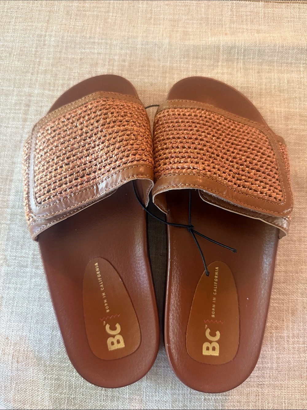BC Brown Woven Slide Sandals